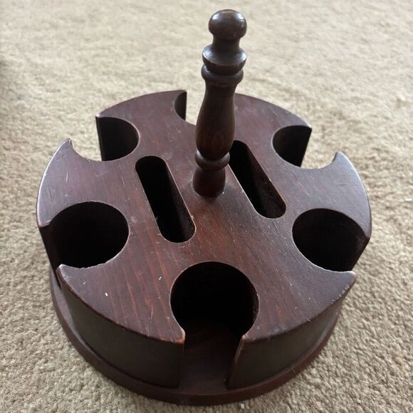 Vintage Wooden Poker Chip Card Holder - Picture 3 of 8